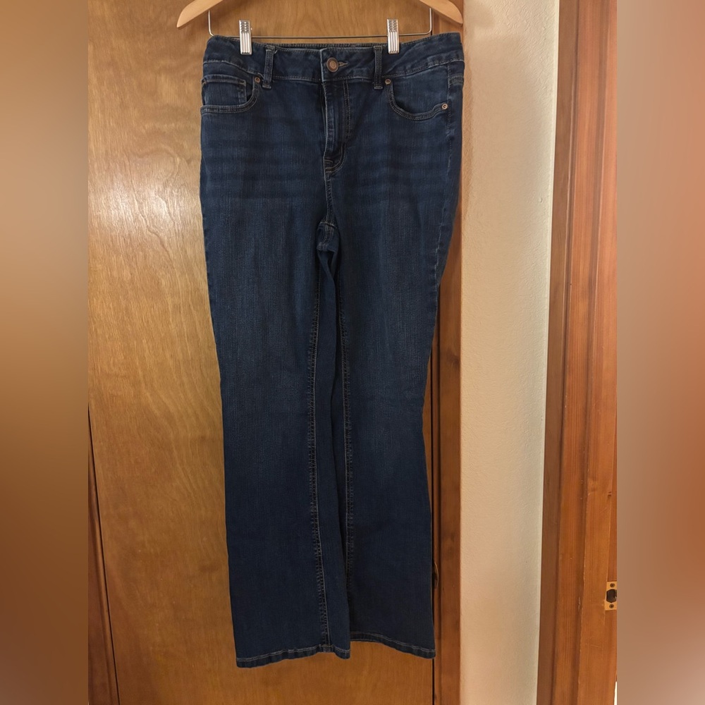 Maurices Dark Blue Cotton Blend Straight Leg Jeans